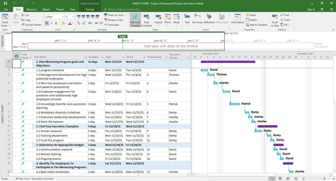 Create project plan, gantt chart,wbs, ms project, excel, virtual ...