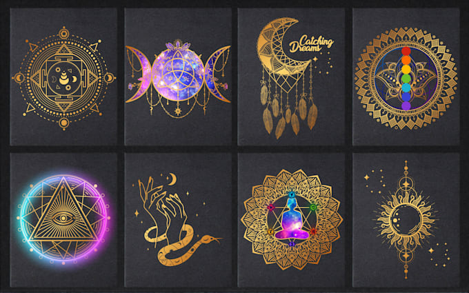 do unique sacred geometry logo mandala spiritual designs