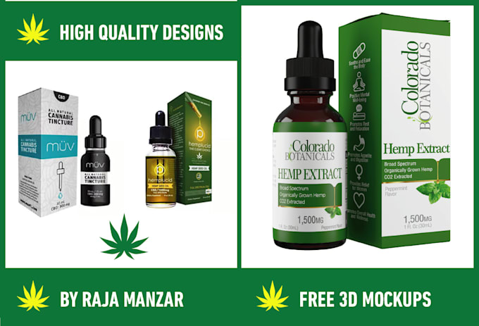 design cbd,  premium hemp, label and box package design