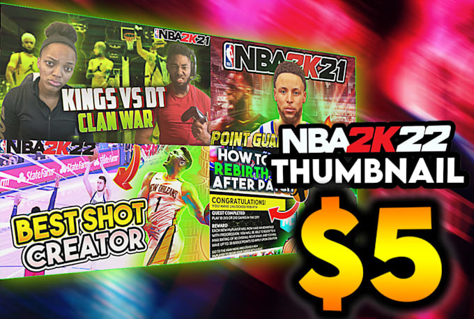 make eye catching and engaging nba2k thumbnail