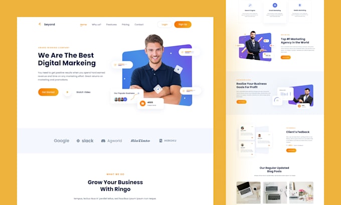design web UI UX or website template in figma, adobe xd
