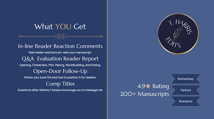 beta read your fantasy or romance manuscript with developmental feedback