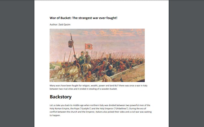 write a SEO article on history