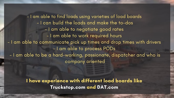 provide truck dispatching and brokerage services in USA