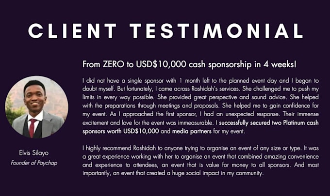 give you an event sponsorship consultation