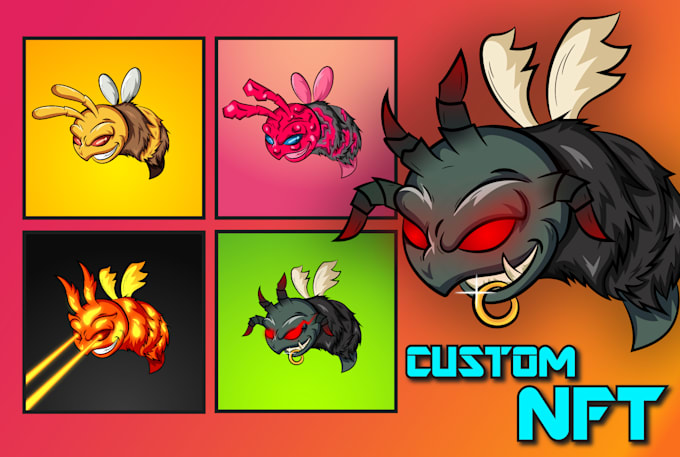 draw custom cartoon character for nft art