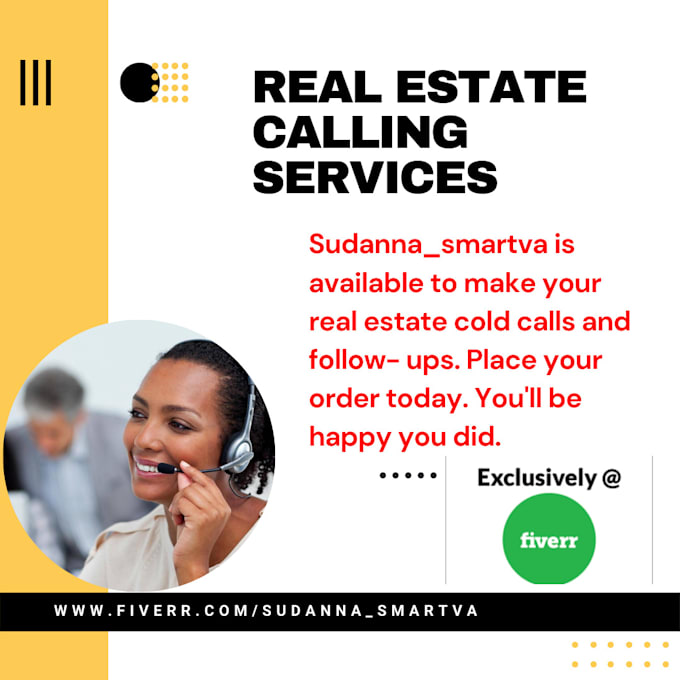 Be your professional real estate cold caller by Sudanna_smartva Fiverr