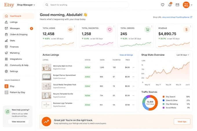 build your etsy shop, optimize listings and grow your etsy business