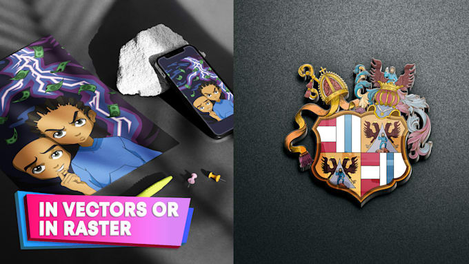 design handmade custom artwork for packaging, books or brand assets