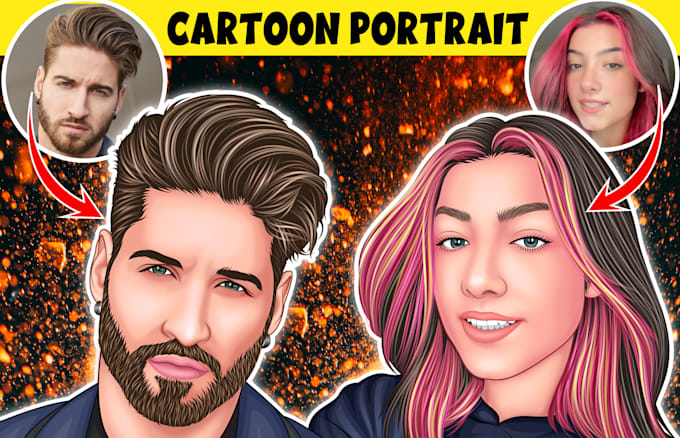 Draw vector cartoon portrait illustration from your photo by Me_cartoon ...