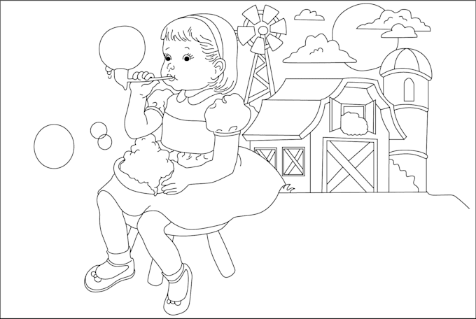 make coloring book page for children
