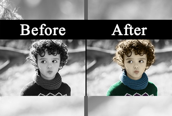 professionally edit, color and retouch photo