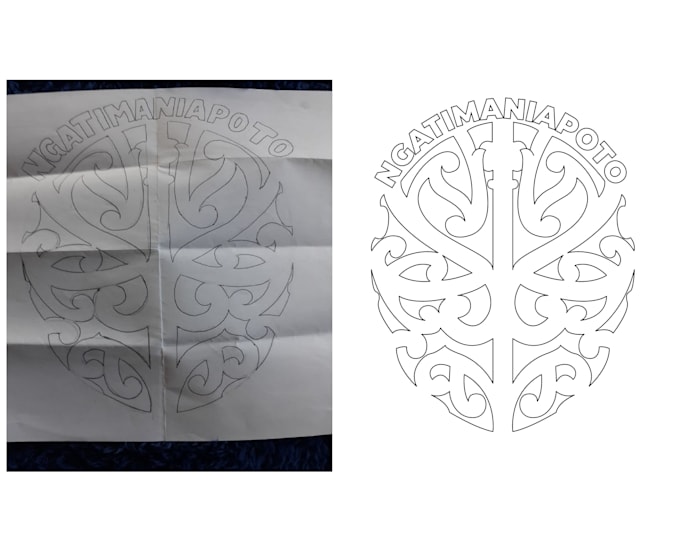 design your sketch in paper to digital line art version