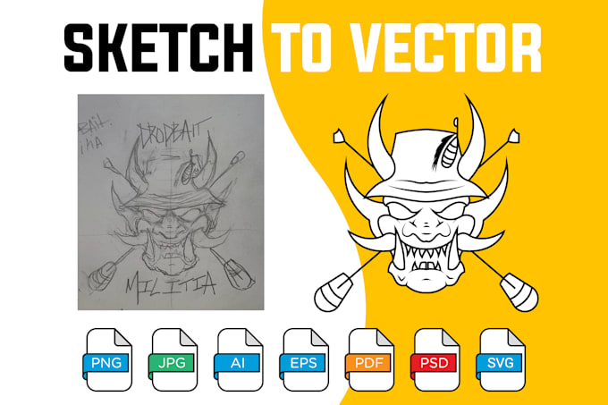draw vector line drawing, black and white art from your product image or photo