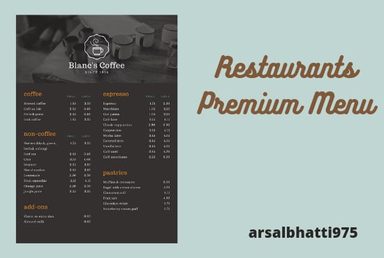 design premium restaurant menu