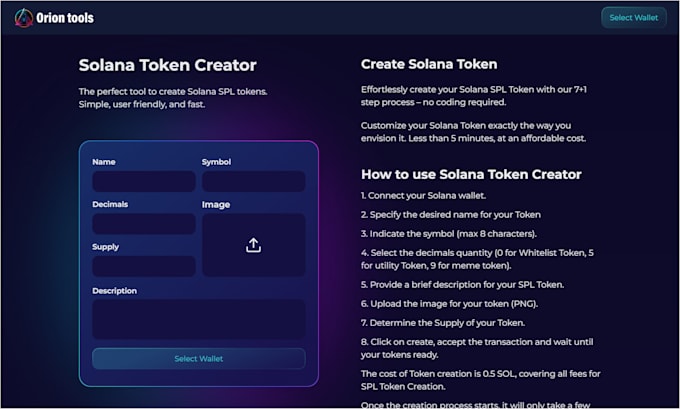 create token, presale, staking dapp on solana and evm networks