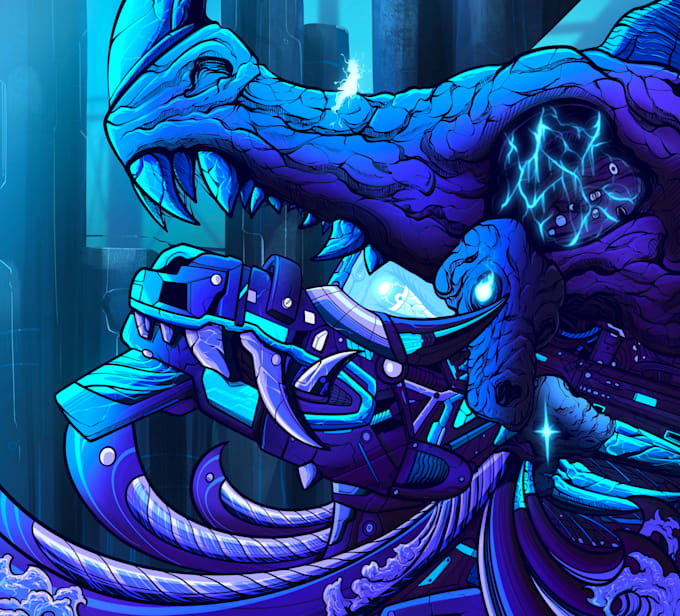 draw awesome skull illustration for you