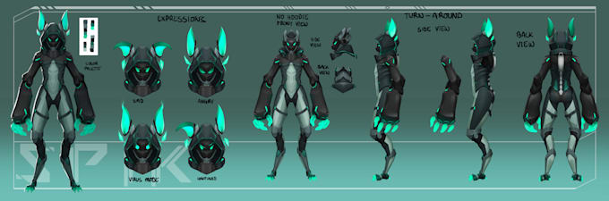 make 2d character design and character sheet