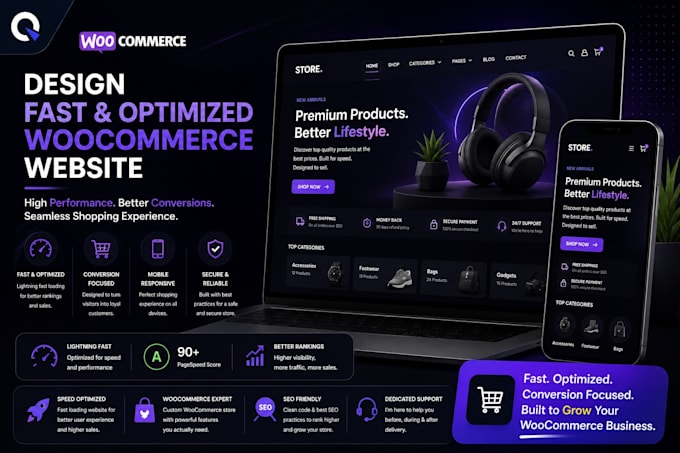 design fast and optimized woocommerce website