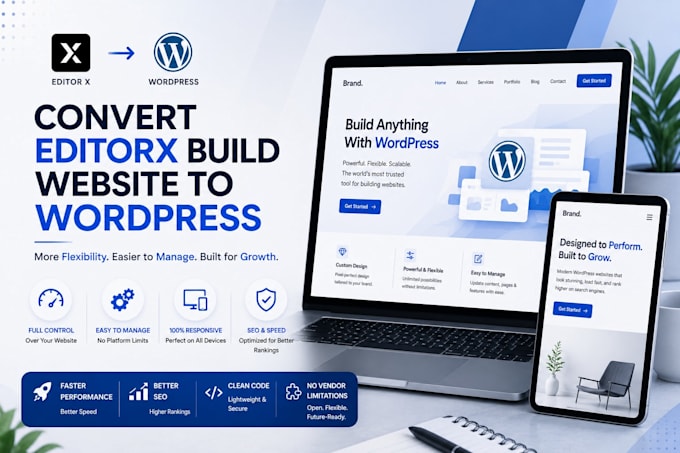 convert editorx build website to wordpress