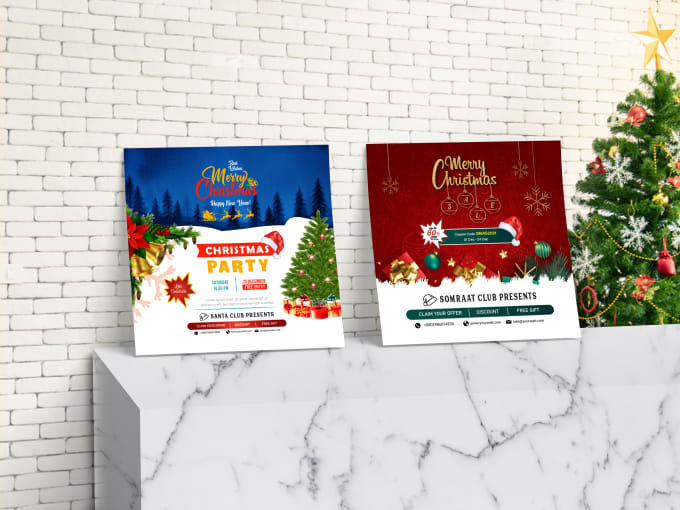 design christmas party events club flyer poster in 24 hours