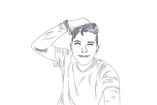 Draw black and white line art your photo in 24 hour by Wafiq96 | Fiverr