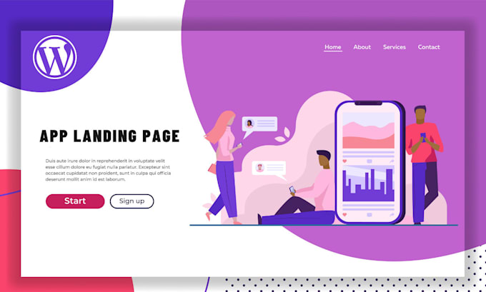design responsive wordpress landing page for product or event