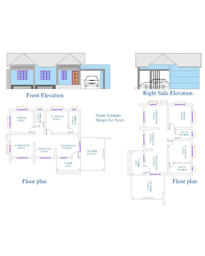 draw floor plan, foundation, elevation, section in autocad