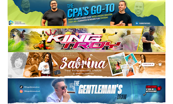 create professional youtube channel art banner design