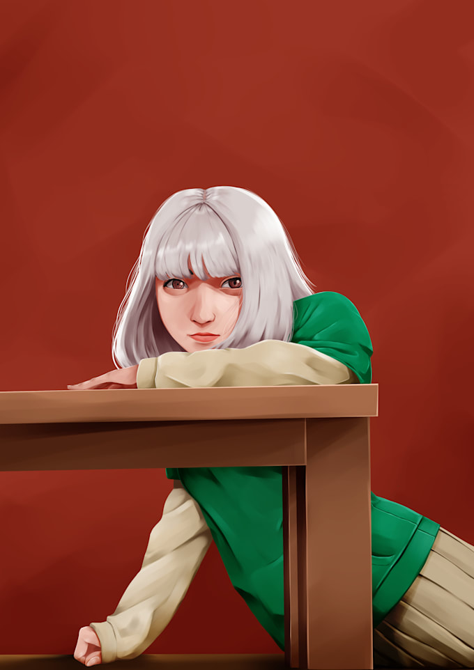 draw semirealism style illustration for you