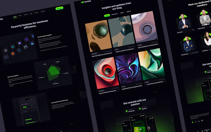 create an animated website with 3d elements