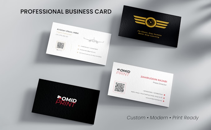 design a modern professional corporate business card