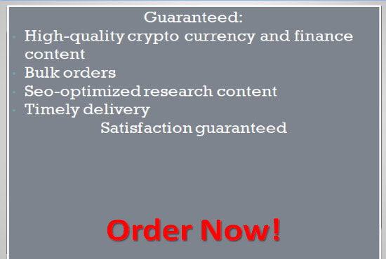 write cryptocurrency, bitcoin or finance articles