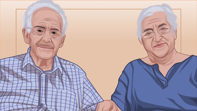 draw couple cartoon portrait