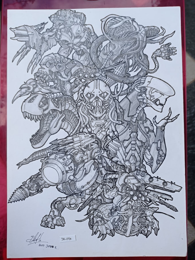 Illustrate, character monster design, robot, concept art by ...