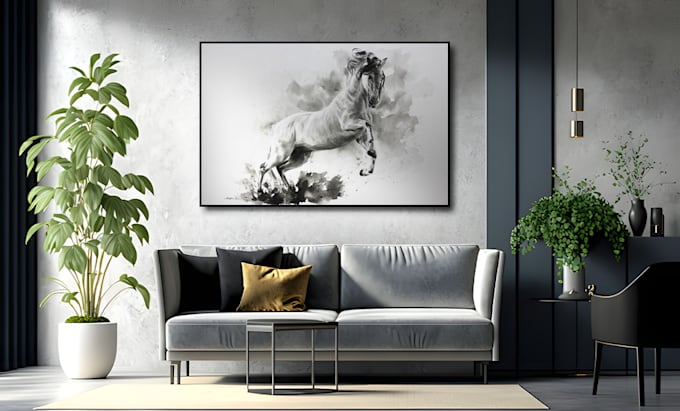 create canvas mockup or wall art mockup design for you