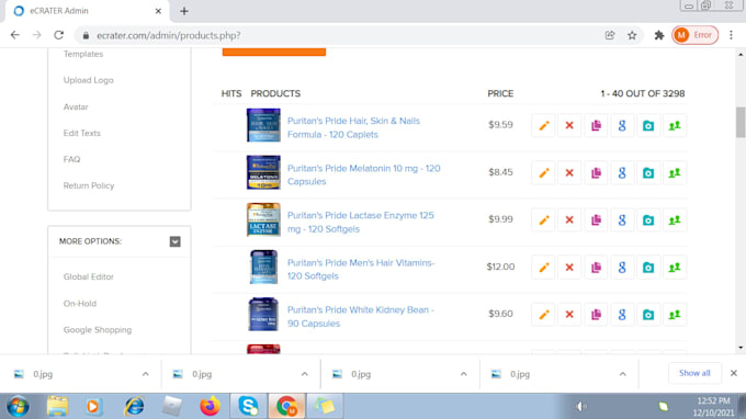 product listing using ecrater