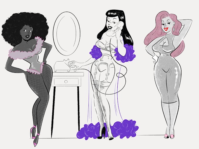 do any pin up cartoon character illustration