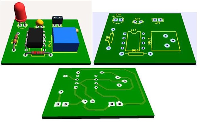 design schematic with pcb layout boards in eagle and proteus