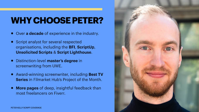 provide expert feedback and coverage on your script or screenplay