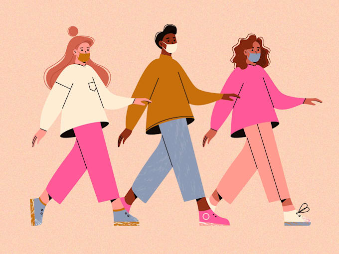 create flat vector character illustration for book, website