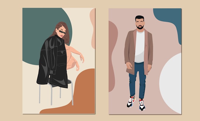 create flat or vector art illustration in modern style