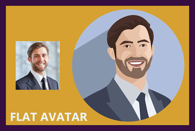 Draw minimalist flat line avatar headshot cartoon vector portrait ...