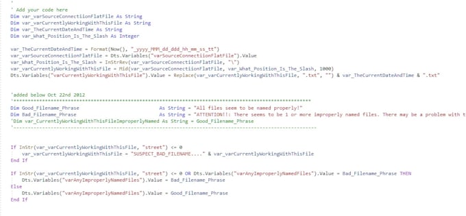 reconfigure, edit or diagnose problems with your visual basic ssis package