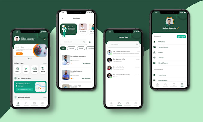 create modern UI UX design for mobile app