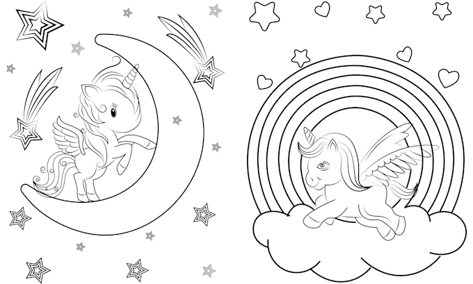 draw unique coloring book pages for children