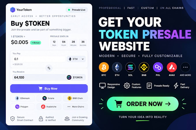 create ico presale website with presale smart contract integration