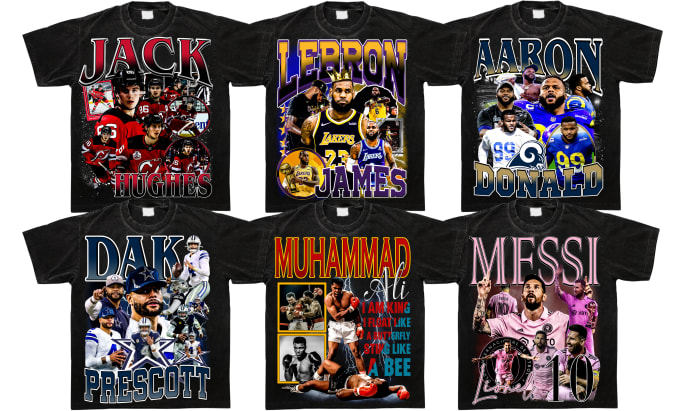 Do 90s vintage sports custom bootleg t shirt design in 24 hours by Tdsajib Fiverr