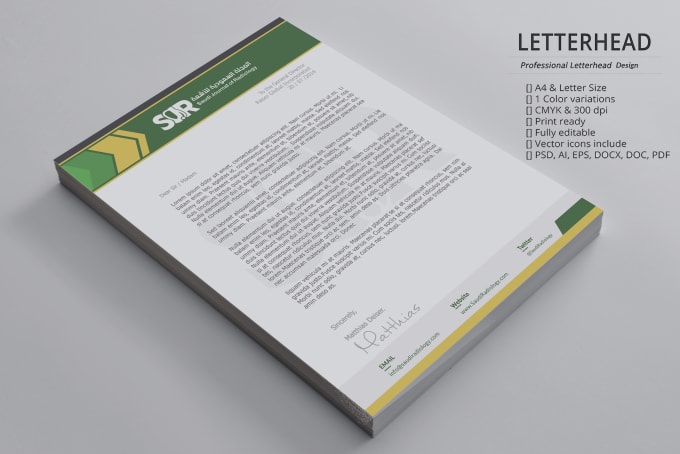 design letterhead in editable word format