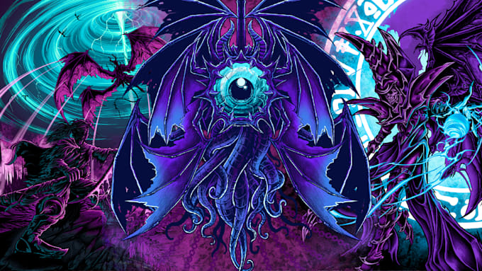 draw detailed dark art illustration for metal merch album